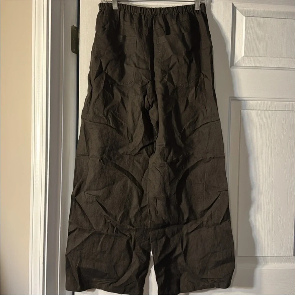 NWT! Banana Republic Studio Wide-Leg Drawstring Pant in Linen​​​​​​​​​​​​​​​​ 🖤